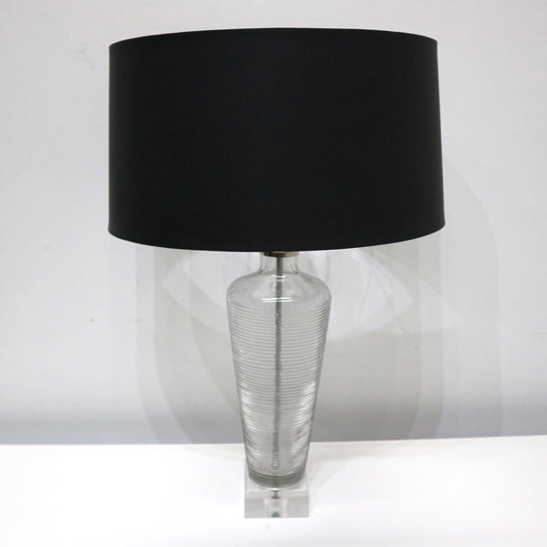 Glass Lamp with Black Shade