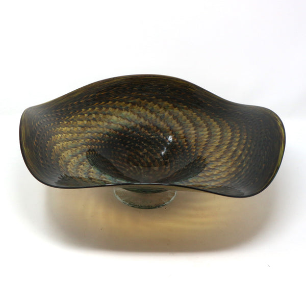 Art Glass Footed Bowl by Ron Mynatt