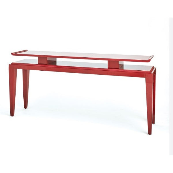 Deep Red Lacquer Poise Console