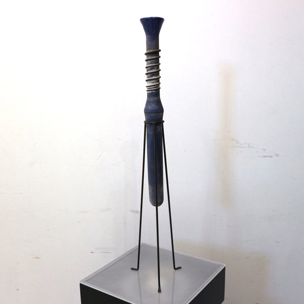 Glass Vase on Metal Stand