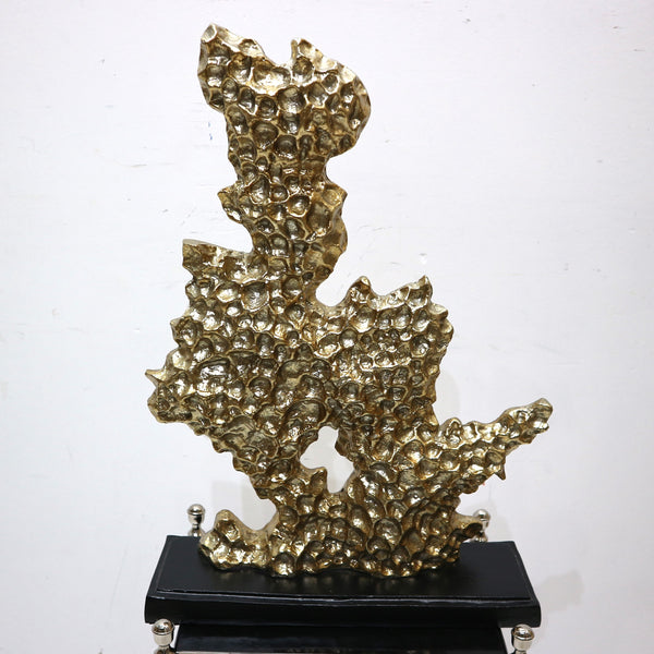 Gold Metal Abstract Sculpture