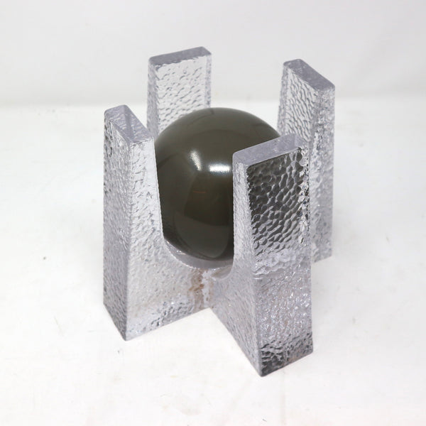 Glass Sculpture w/ Gray Sphere