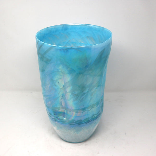Light Blue Iridescent Yalos Murano Vase