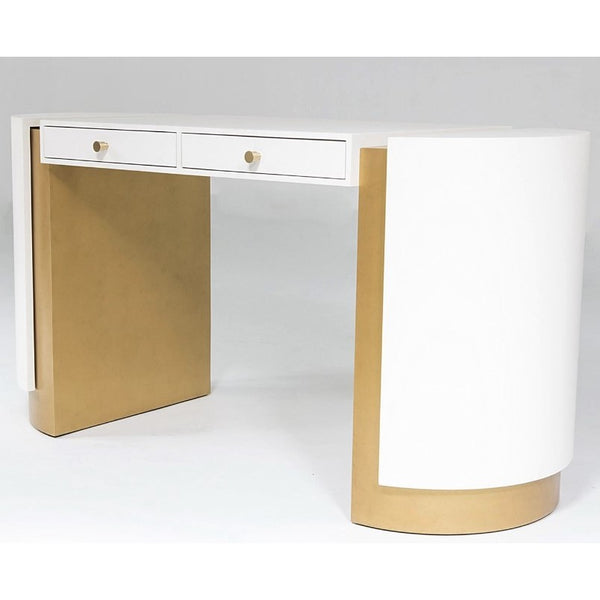 Billingsley White & Gold Desk/Vanity