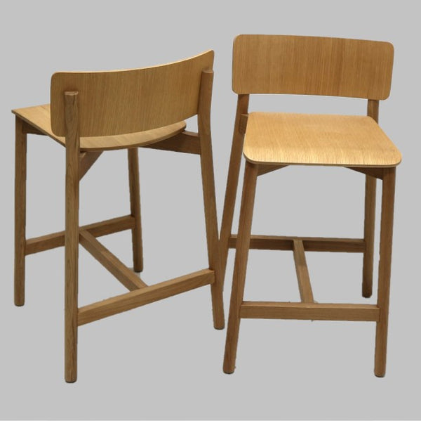 Pair of Kollektiff Mia Oak Counter Stools