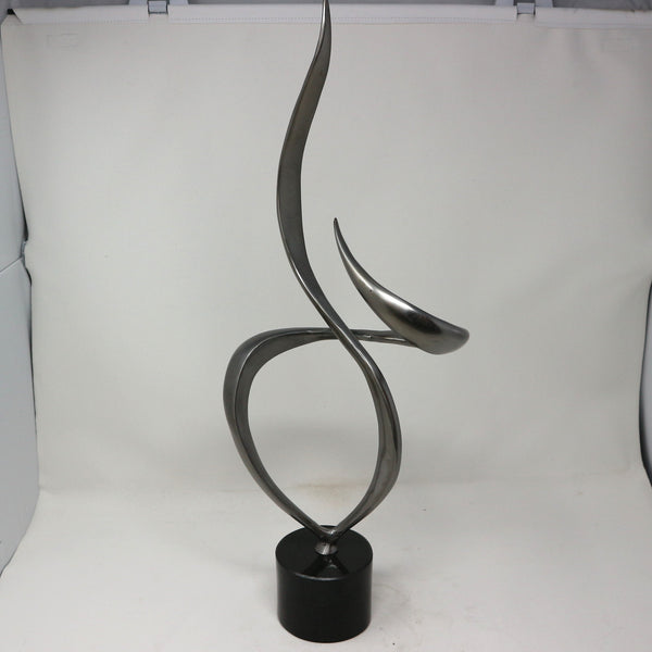 Antique Nickel Iron Swirl Sculpture