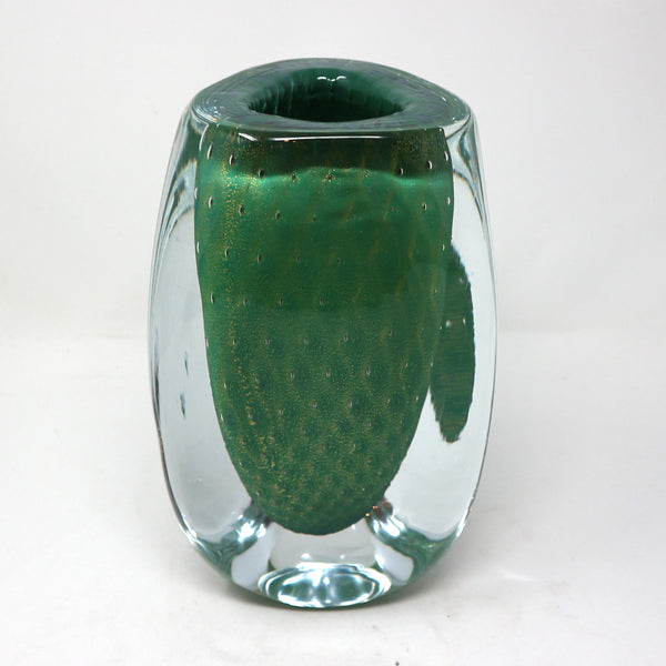 Green Triangular Bubbled Vase