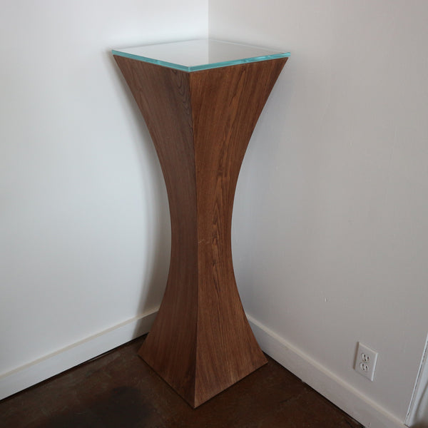 Hourglass Wood Pedestal