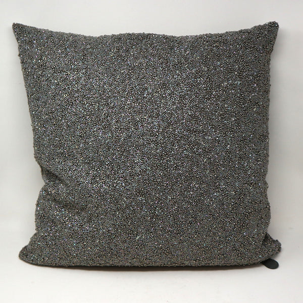 Gray Iridescent Beaded Down Filled Pillow