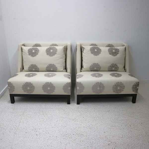 Pair of Oversized Burger Floral Chairs (2 Pairs Available)