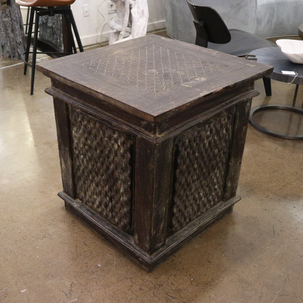 Ironwood Carved End Table/Pedesta