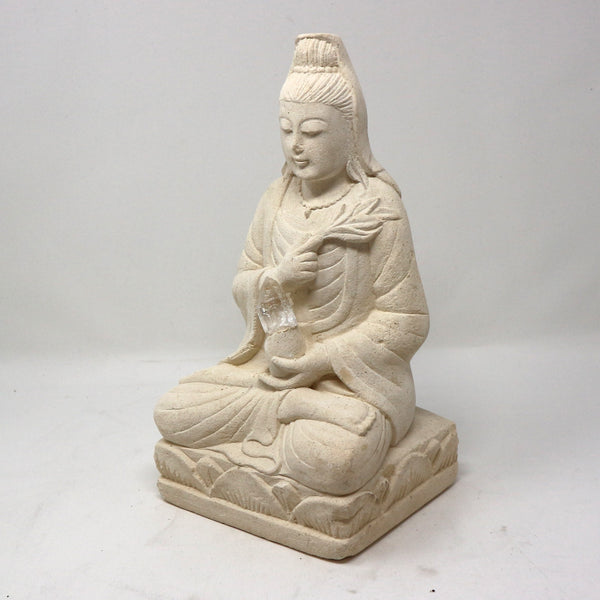 Sandstone Quan Yin w/ Crystal