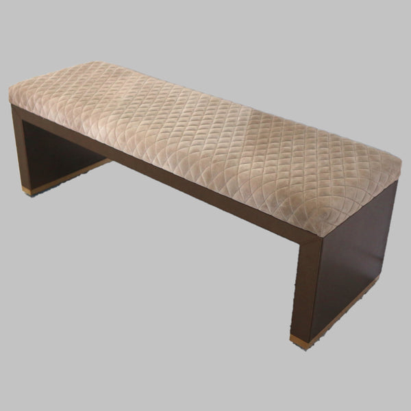 Suede & Metallic Leather Bench (2-Available)