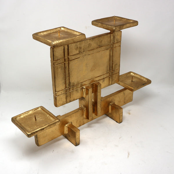 Industrial Era Gold Candle Holder