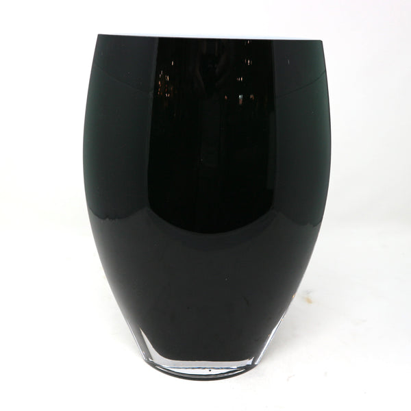 Dark Green Oval Glass Vase