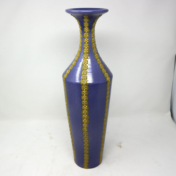 Italian Lavendar & Yellow Ceramic Vase (Large)