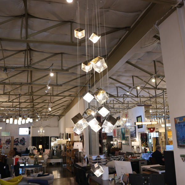 Premiere Luminaire Glass Cubes 14-Light Chandelier