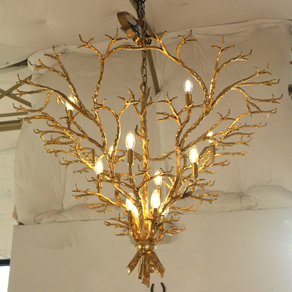 Brass Branch Chandelier "as-is"