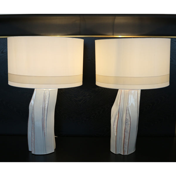 Pair of Arteriors Lorna Ceramic Table Lamps