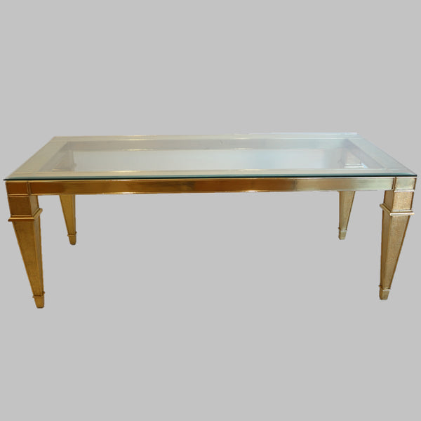 Gold Glass Top Dining Table/Desk