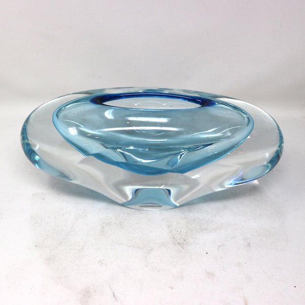 Blue Glass Oval Vase