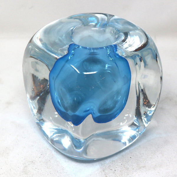 Blue Glass Cube Vase