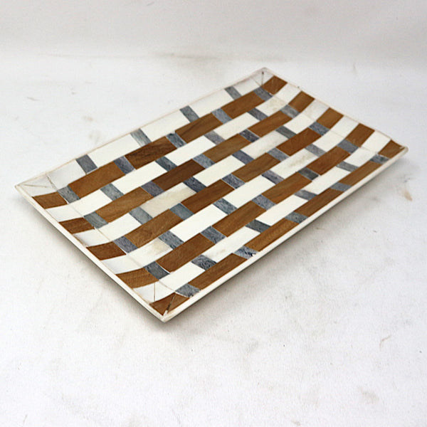 White Bone Inlay Tray Small