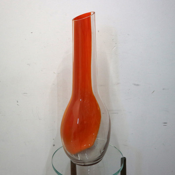 Large Orange Glass Vase