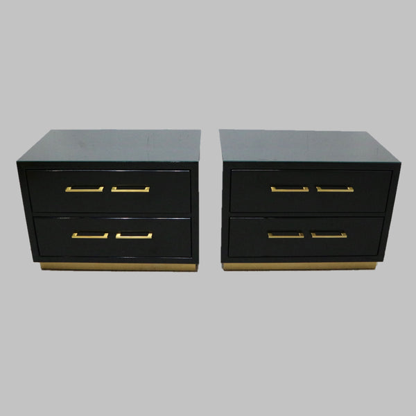 Pair of Drexel Lacquered Nightstands