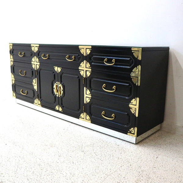 Vintage Bernhardt Black Lacquered Dresser