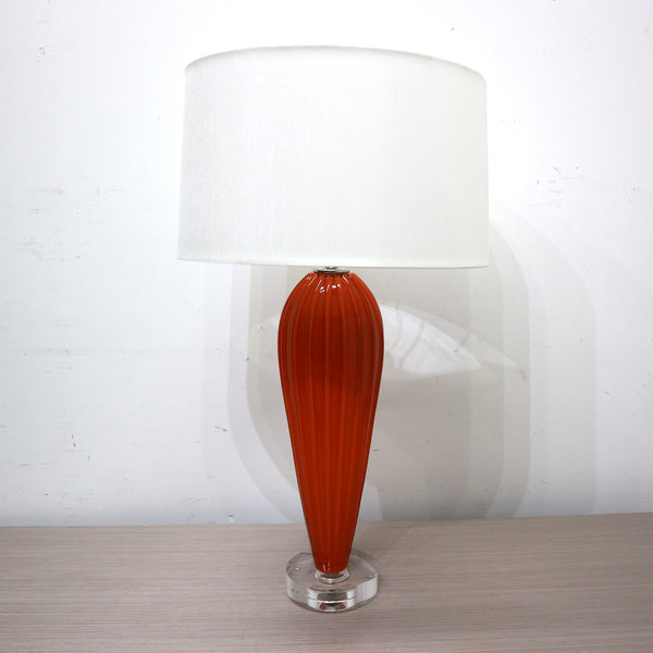 Orange Teardrop Glass Table Lamp