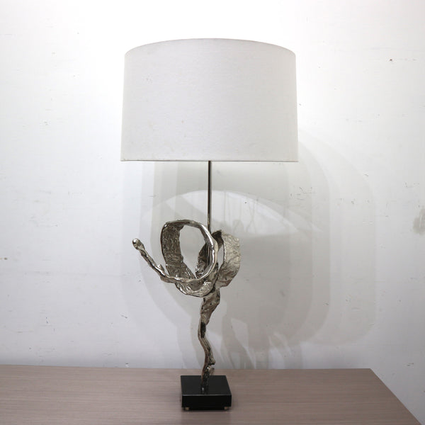 Twist Nickel Table Lamp "As Is"