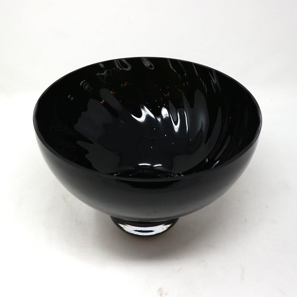 Black Glass Footed Bowl