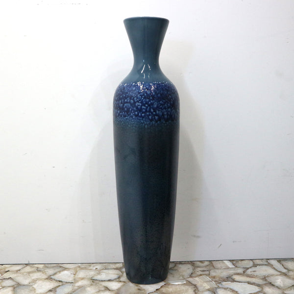 Tall Blue Ceramic Vase