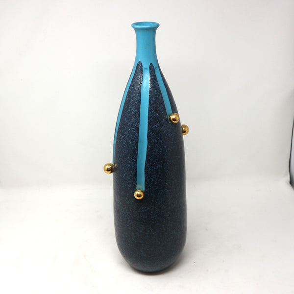 Blue & Gold Ceramic Vase – Italy