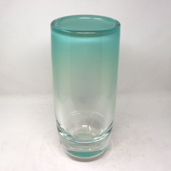 Light Teal Ombre Glass Vase