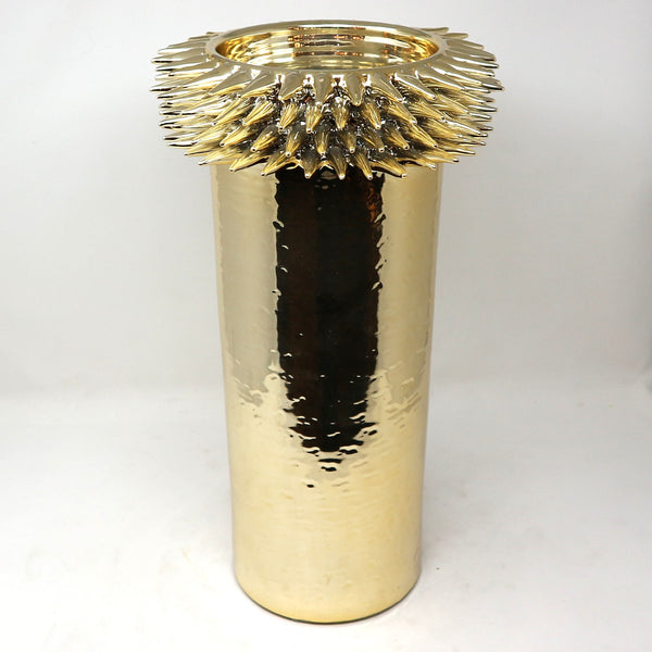 Gold Spike Cylinder Vase