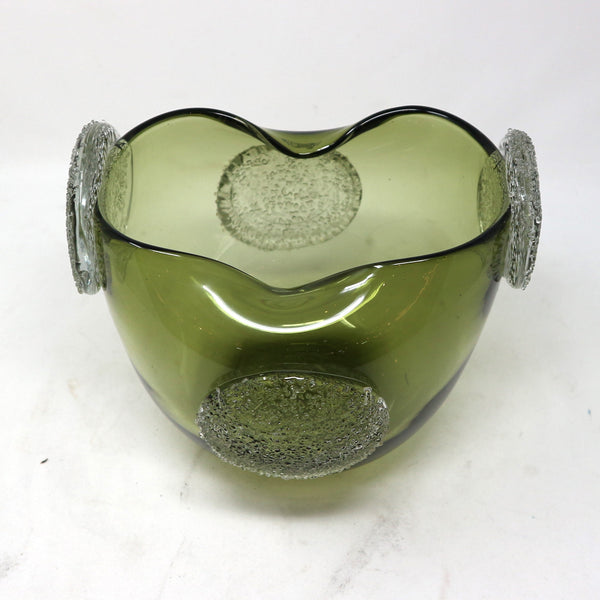 Hand Blown Green Art Glass Vase