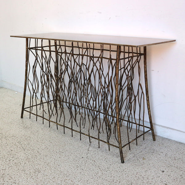 Brittany Branch Metal & Glass Console Table