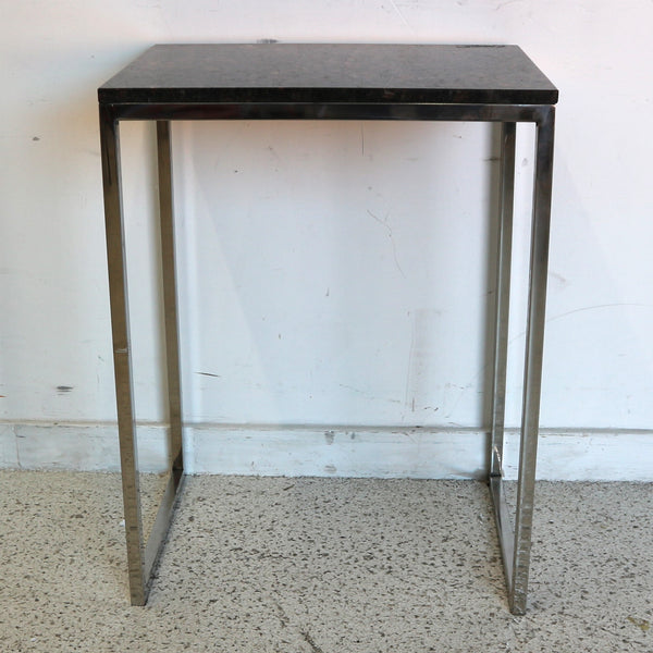 Granite & Chrome Side Table