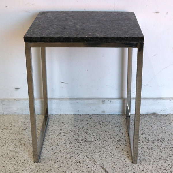 Granite & Chrome Side Table