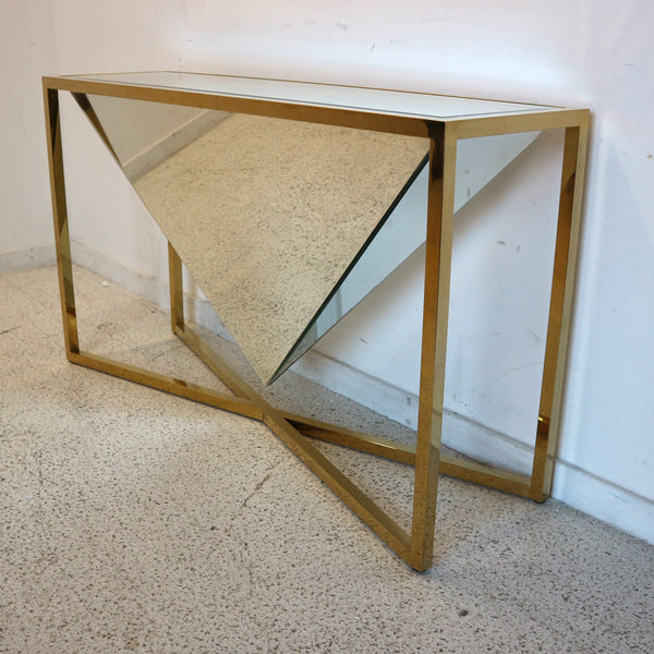 Titan Gold & Mirror Console Table “As Is”