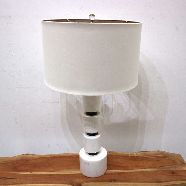 White Marble Stacked Lamp