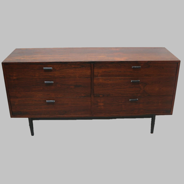 Mid Century Rosewood 6 Drawer Double Dresser