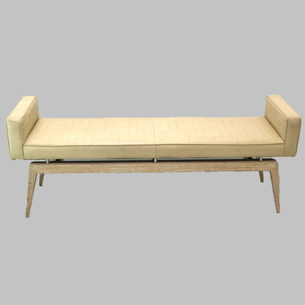 Global Views Leather City Bench