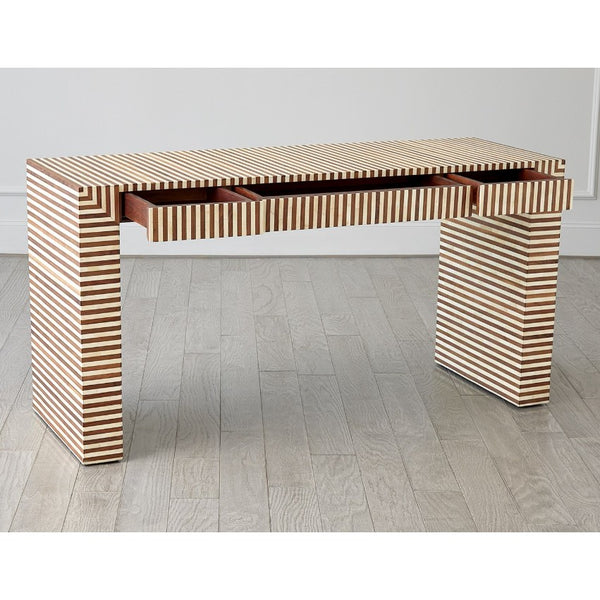 Sienna Writing Desk Walnut & Bone