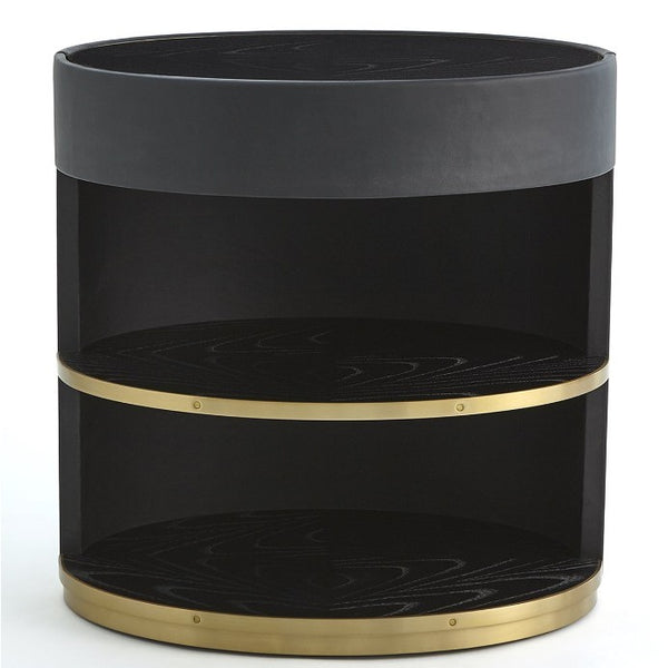 Pair of Ellipse Leather NIghtstands