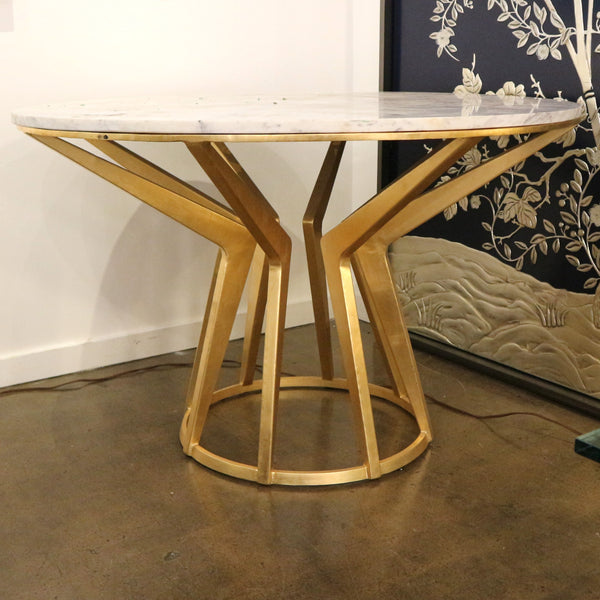 GV Carrera Marble w/ Gold Leaf Dining Table