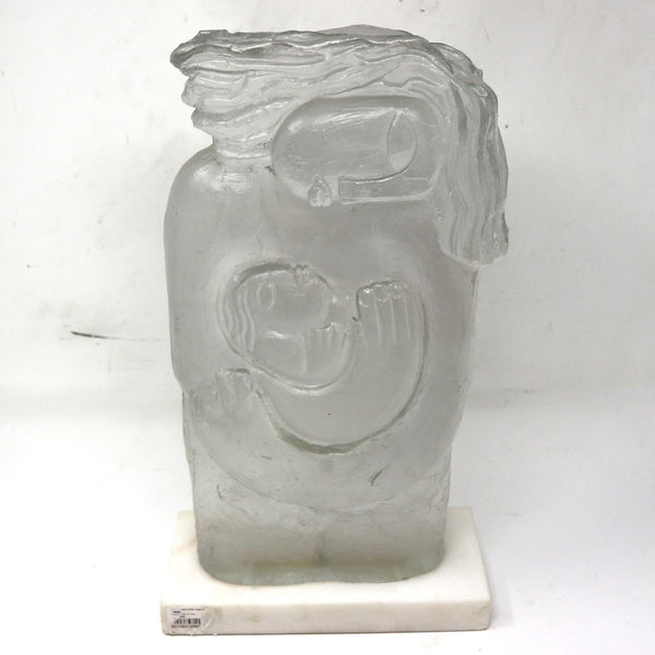 Mother and Child Glass Sculpture