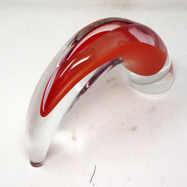 Orange Comma Glass Vase